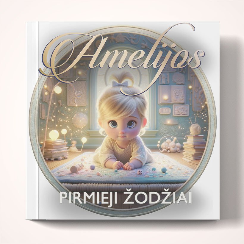 personalizuota knygelė vaikams pavadinimu Amelijos pirmieji žodžiai